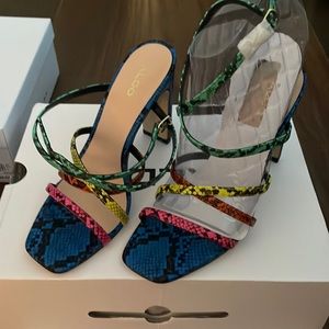 NWOT color block heels